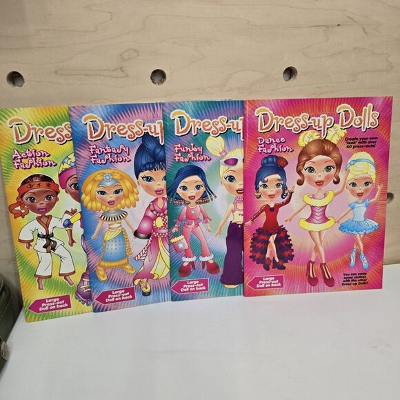 Set Of 4 Dress Up Dolls  Paper Doll Books Uncut Fashions - Picture 1 of 16
